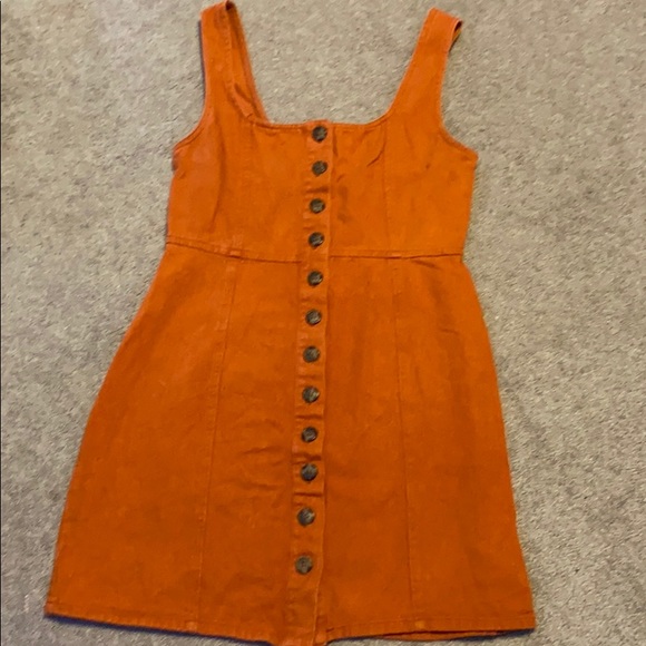 white christmas dresses Orange Denim Washed Dress – Casual & Cute Fit main image 1